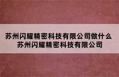 苏州闪耀精密科技有限公司做什么 苏州闪耀精密科技有限公司